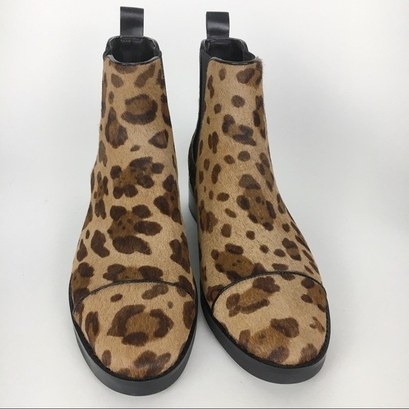 Cole Haan Womens Size 8 Mara Animal Leopard Print Calf Hair Leather Ankle Boots - Picture 3 of 9